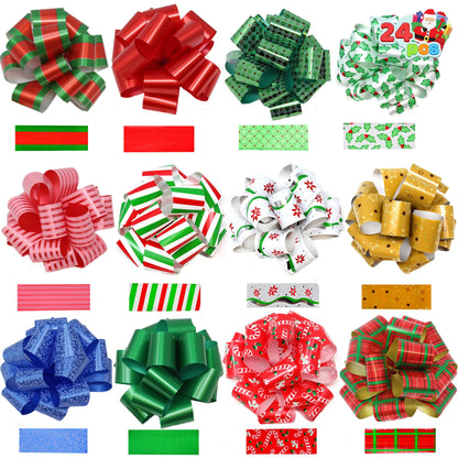 4.7-Inch Christmas Bows for Gift Wrapping, 24 Pack