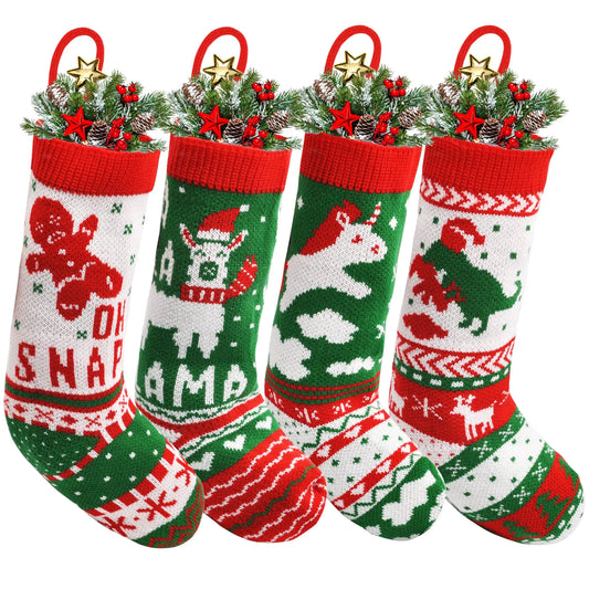 4-Pack 18-Inch Christmas Stockings