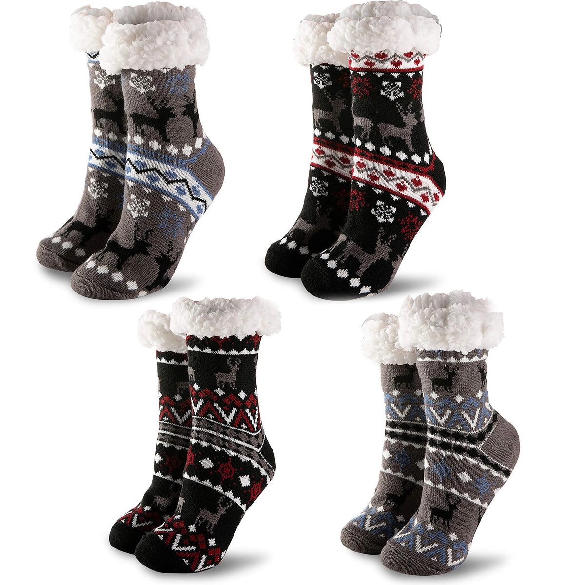 4-Piece Premium Fleece Crew Socks