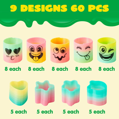 60-Pack Mini Spring Toy Party Favors