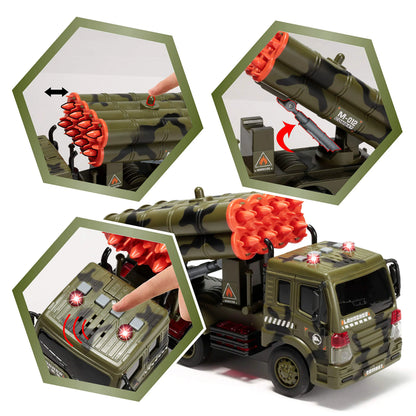 3-in-1 Friction-Powered Siren Military Vehicle Toy