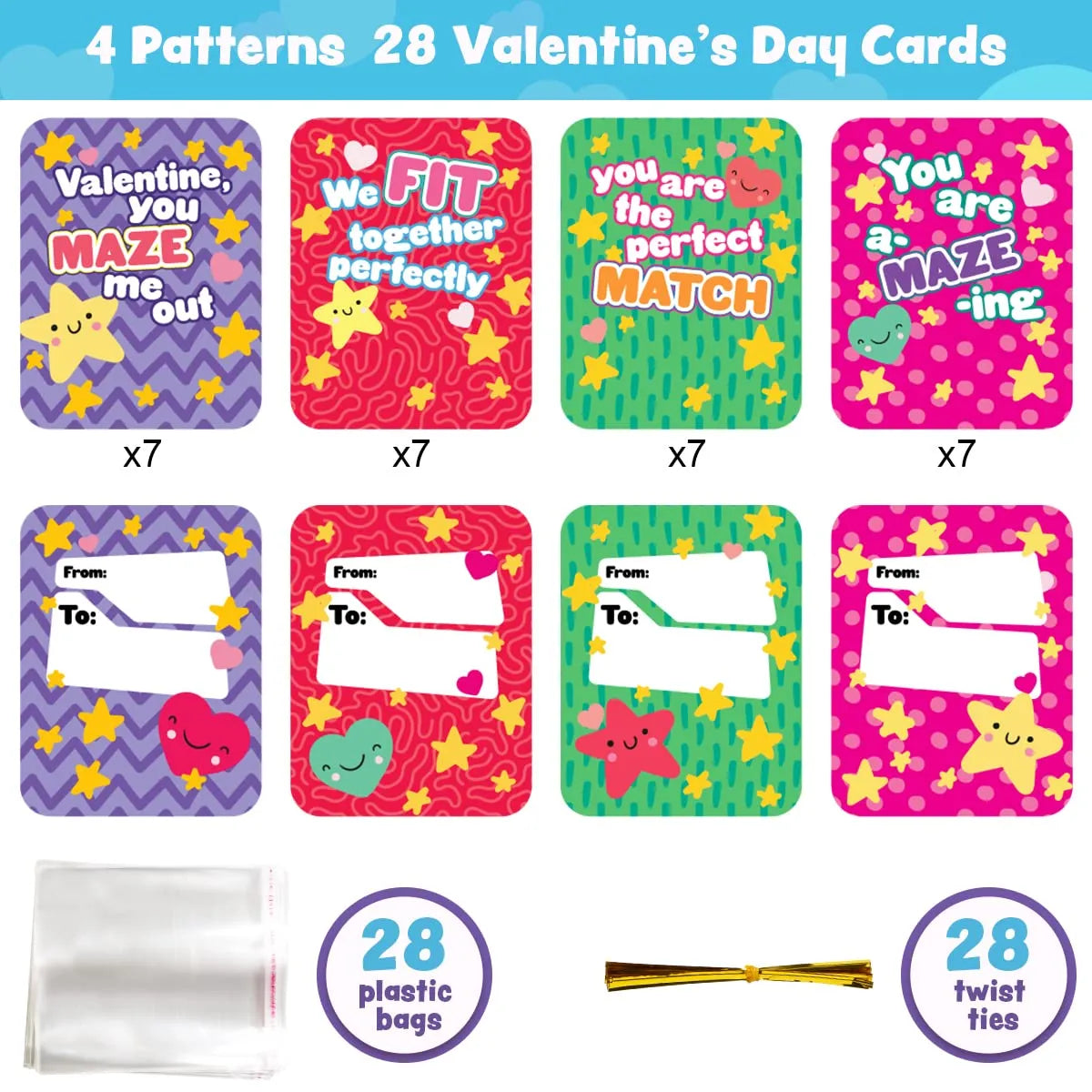 28 Wacky Tracks with Valentine's Day Cards for Classroom Exchange