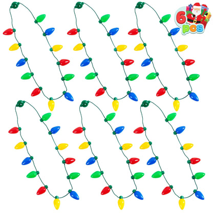 6-Pack Christmas Necklace with 12 Light Bulbs