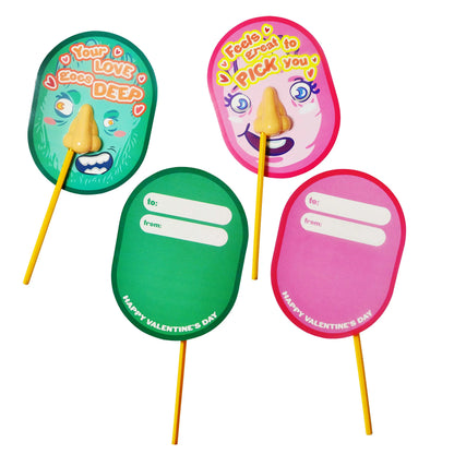 28Pcs 'I Pick Your Nose' Pencil Sharpener Set - Kids Valentine's Cards for Gifts