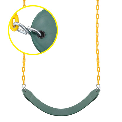 TURFEE Green Swing Seat with 66-Inch Chain