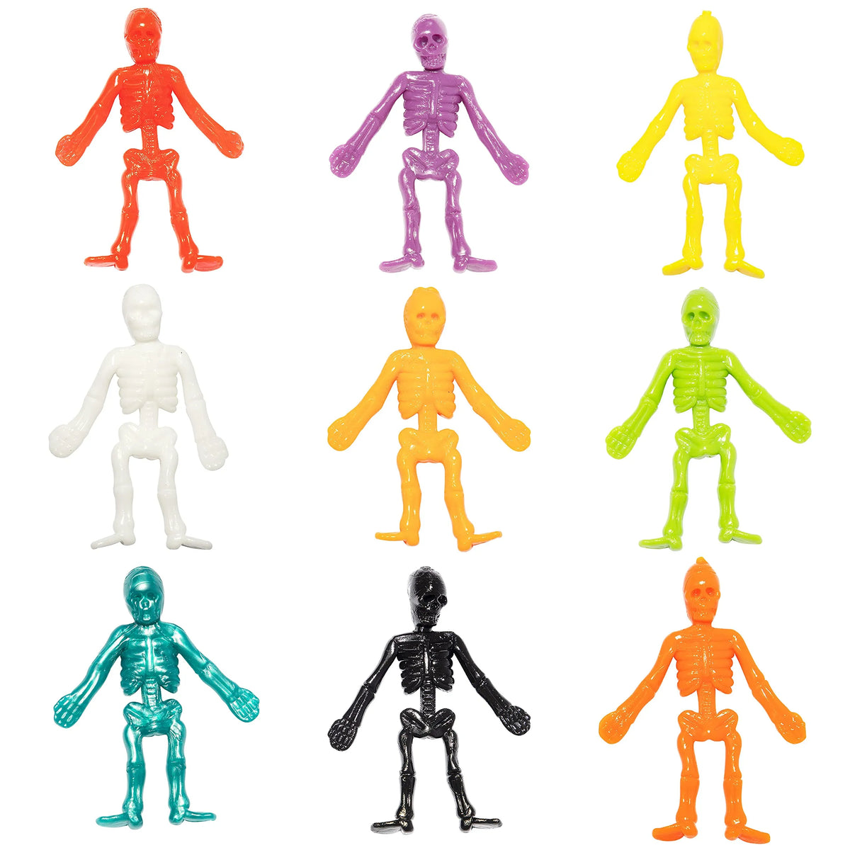 72 Pcs Halloween Stretchy Skeleton Toys