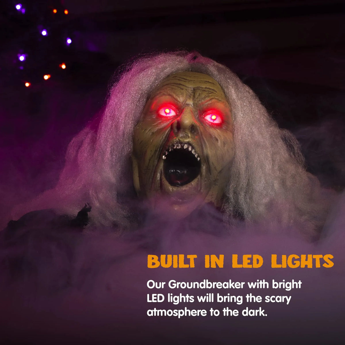 Halloween Light-Up Witch Ground Breaker Decoration