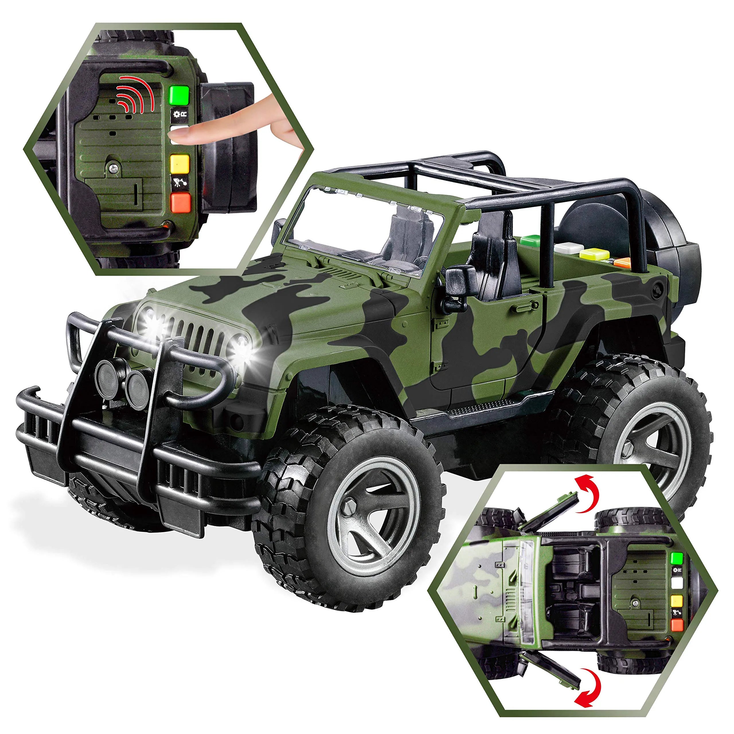 Friction Powered Helicopter and Military Truck Set