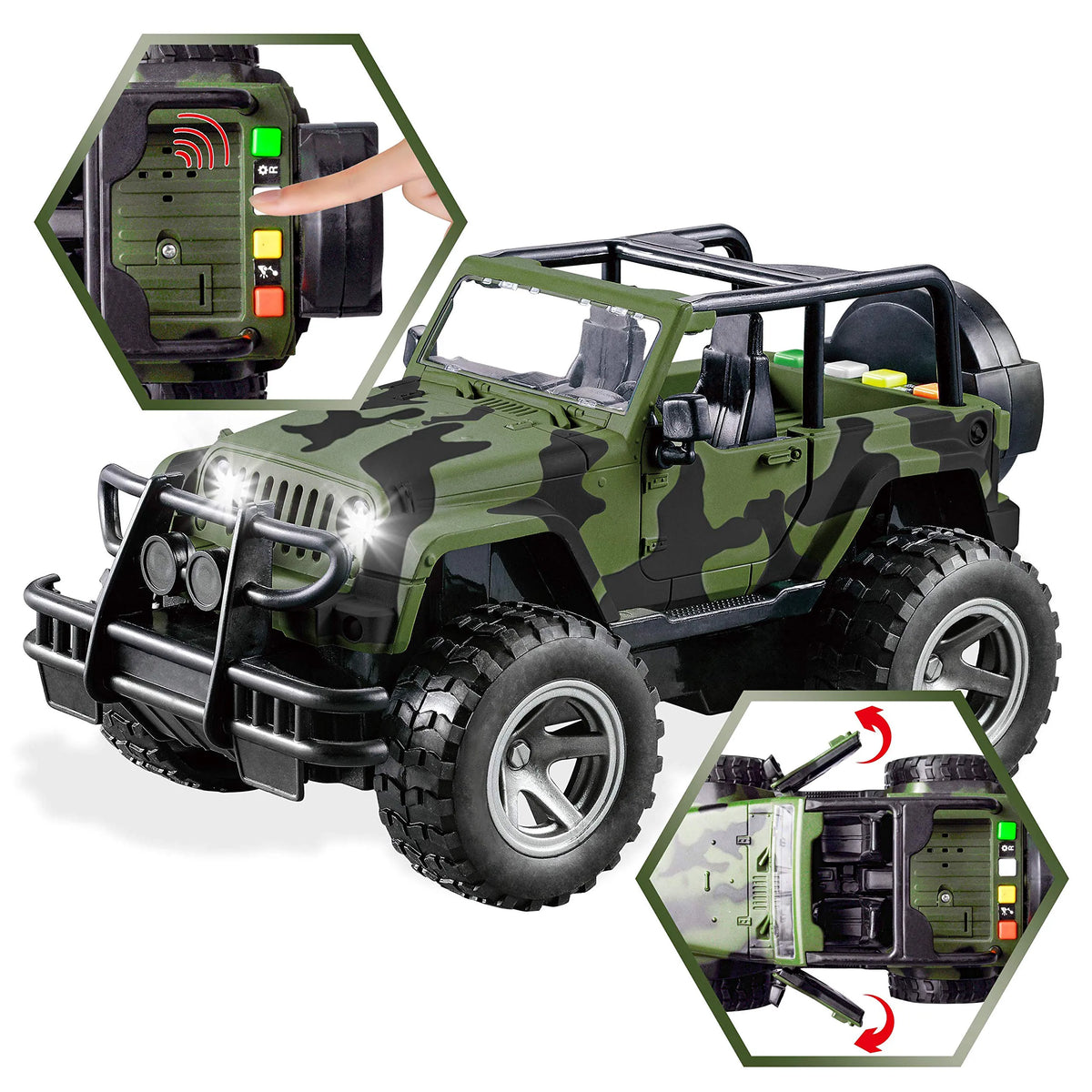 Friction Powered Helicopter and Military Truck Set