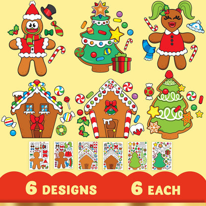 Make-a-Face Gingerbread Set with Trees, 36 Pieces
