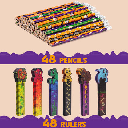 Halloween Pencil & Ruler Set (96-Piece)