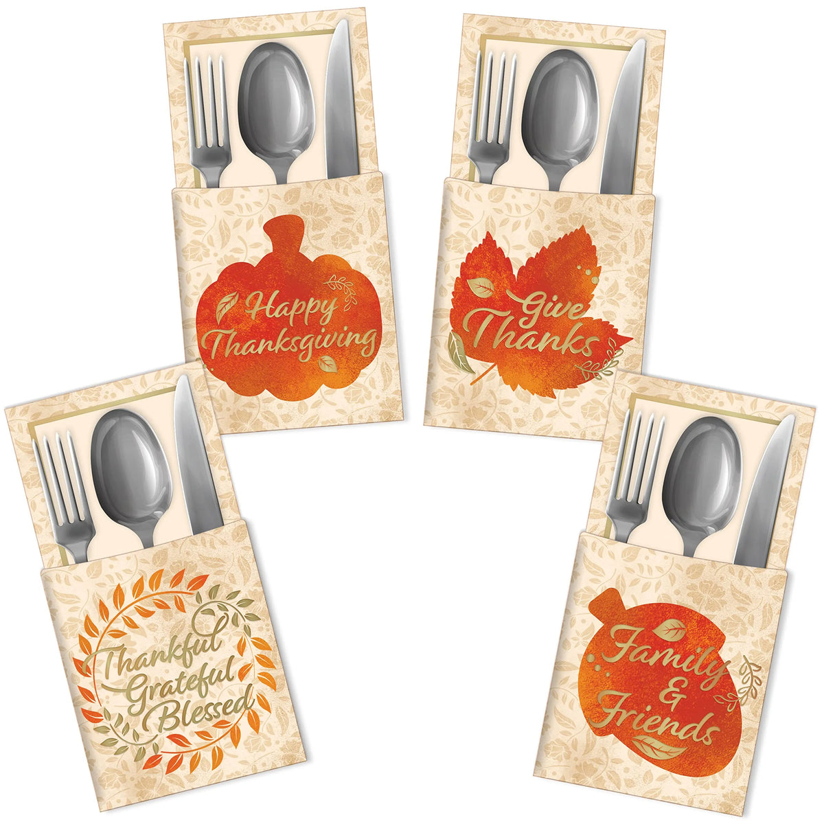 36-Piece Thanksgiving Decorative Utensil Holder