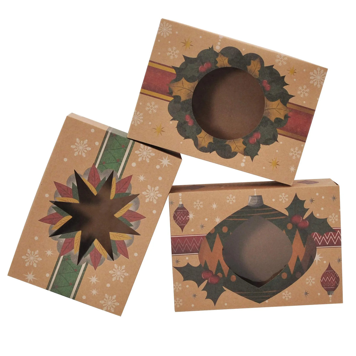Kraft Christmas Cookie Boxes with Window, 24 Count