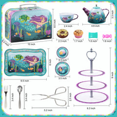 Mermaid Pretend Play Tin Teapot Set