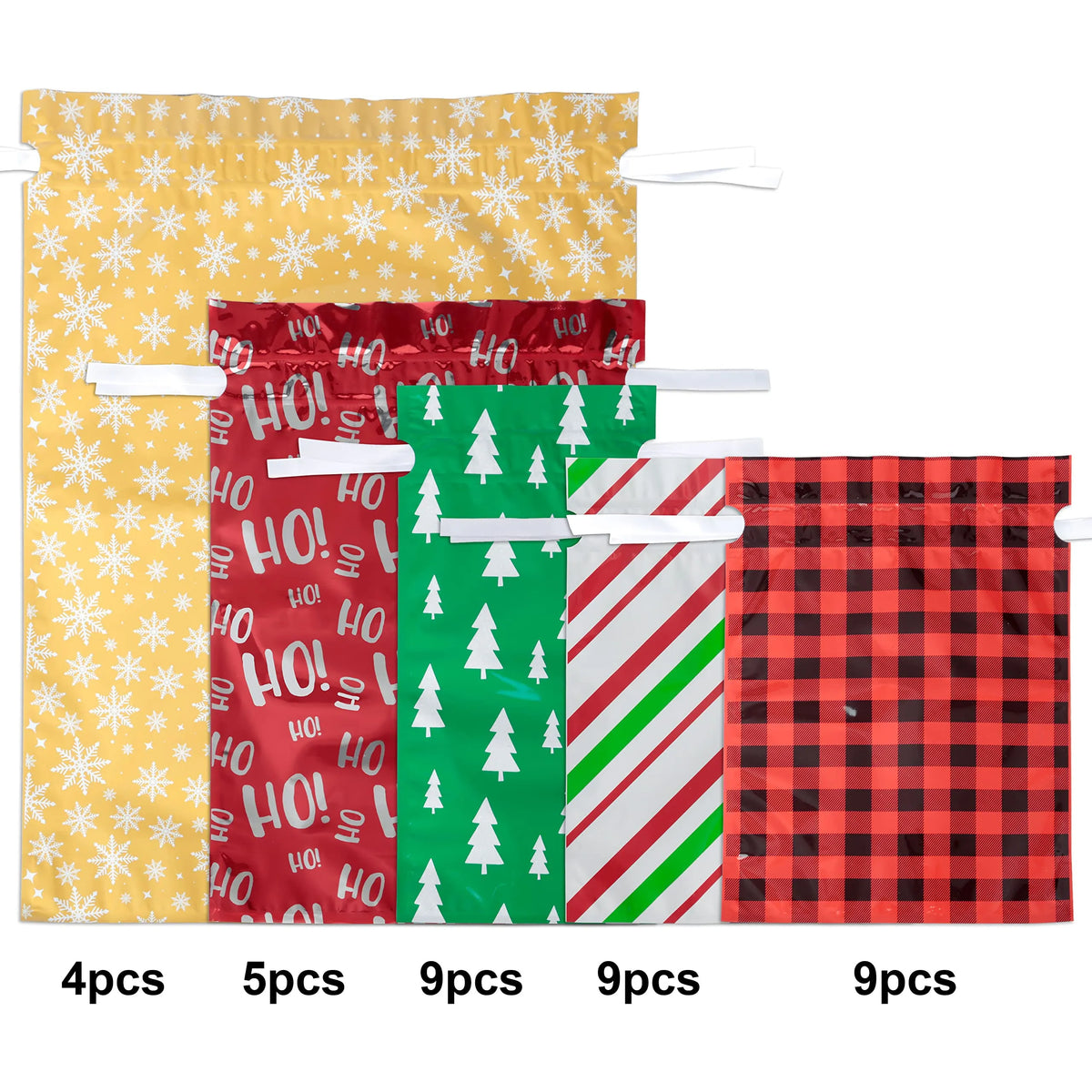 Christmas Drawstring Bags, 36 Pack