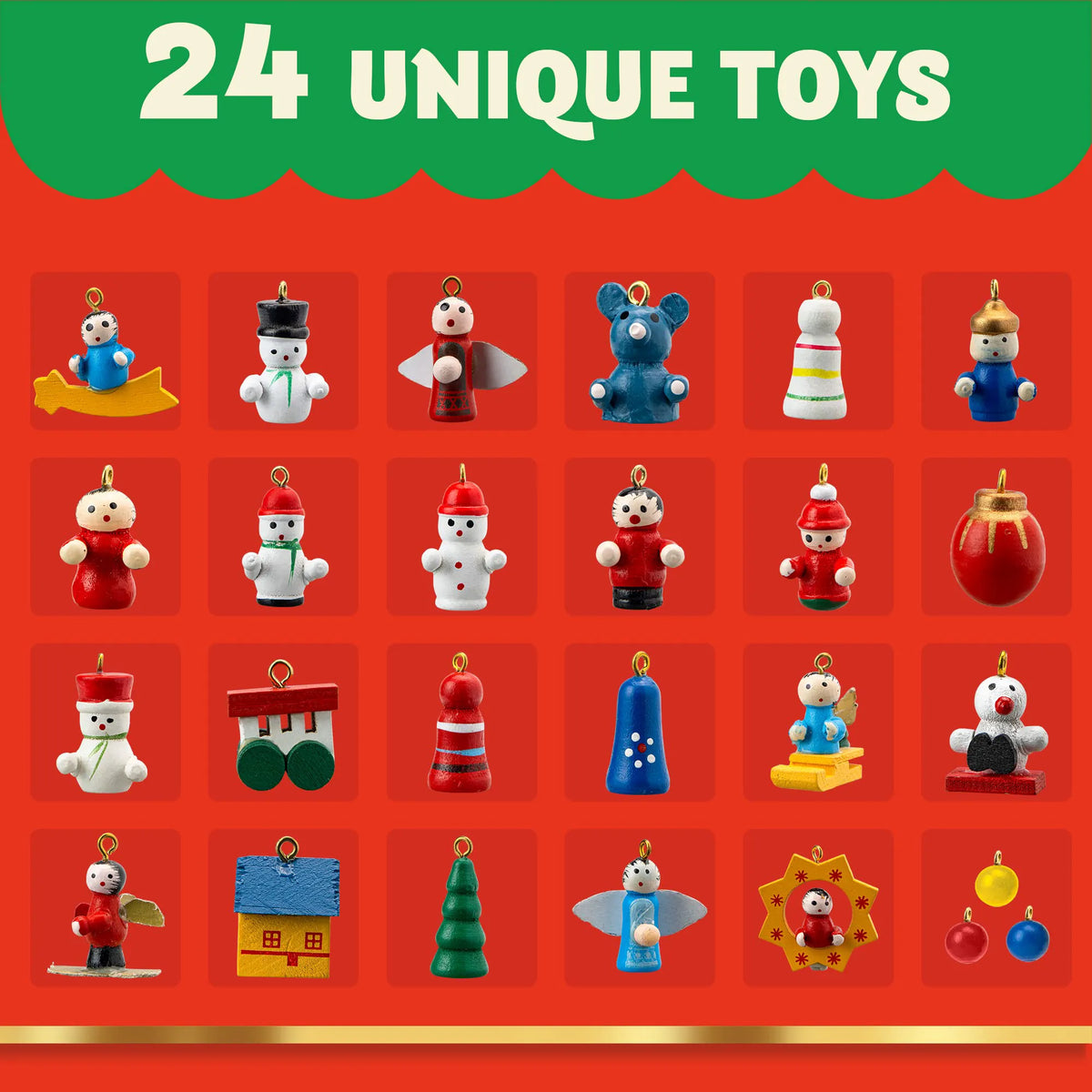 Wooden Tabletop Christmas Tree Advent Calendar