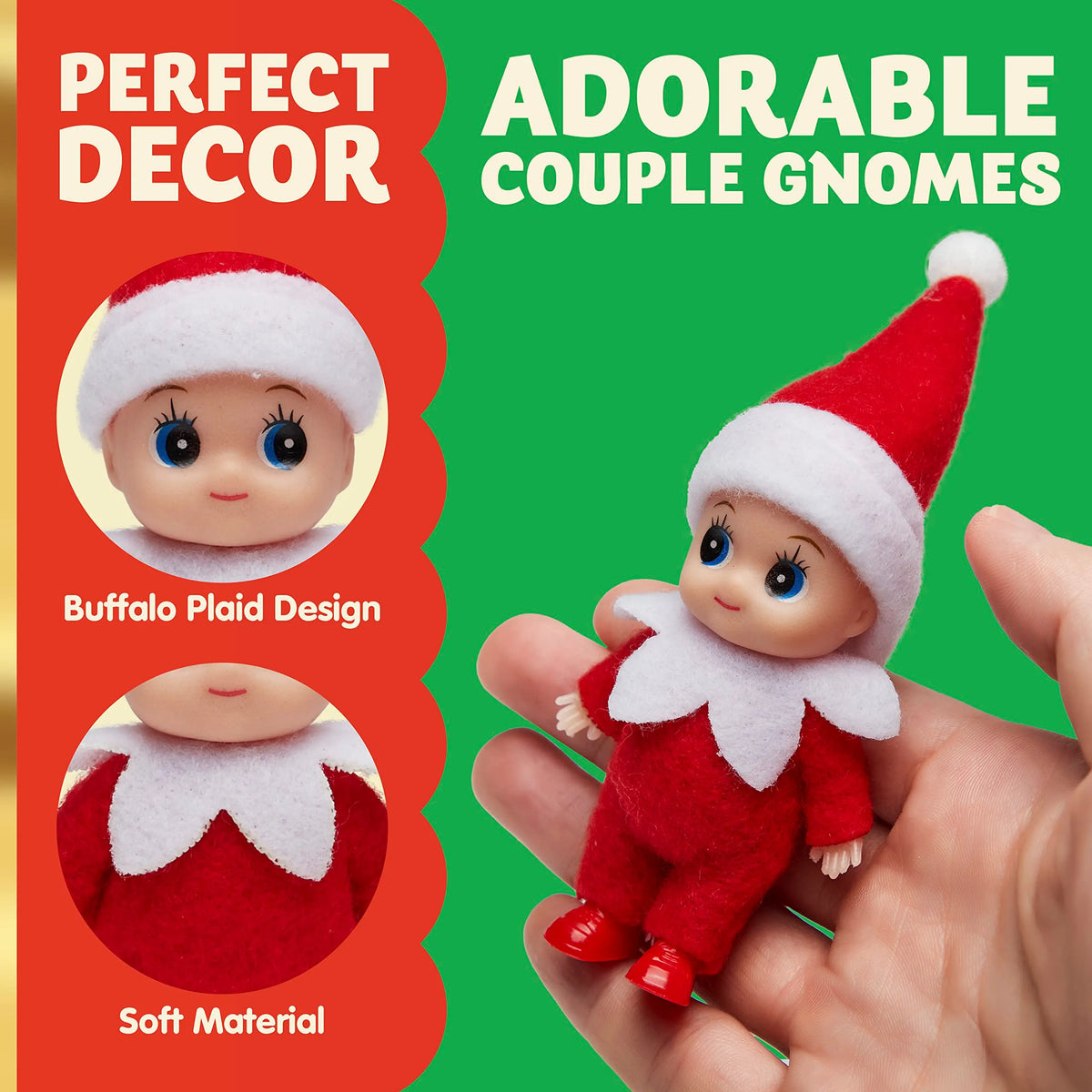 2 Red Tiny Christmas Dolls