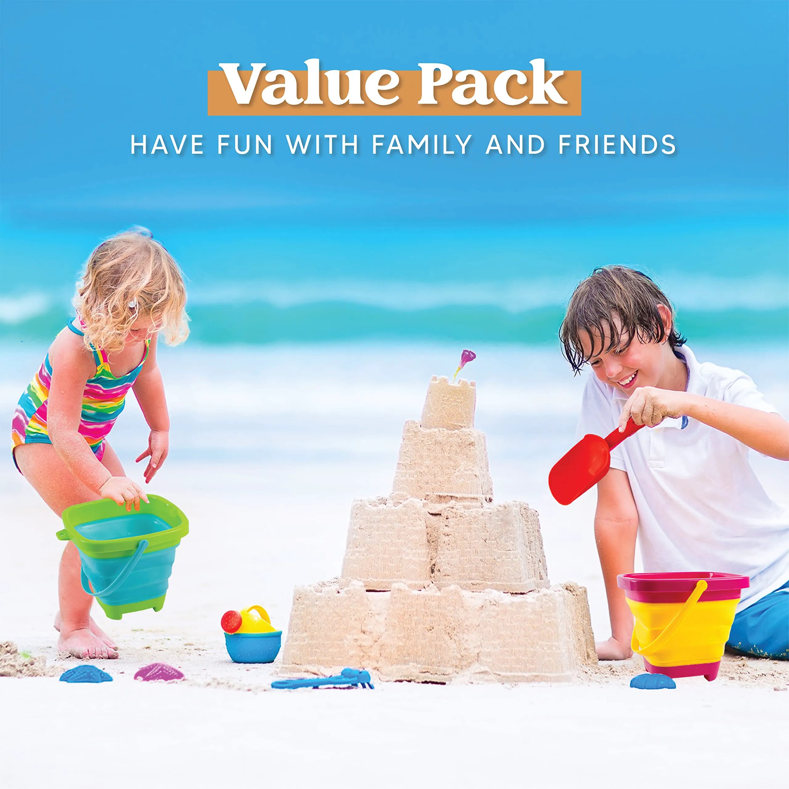 SLOOSH Foldable Sandbox Buckets (3 Pack)