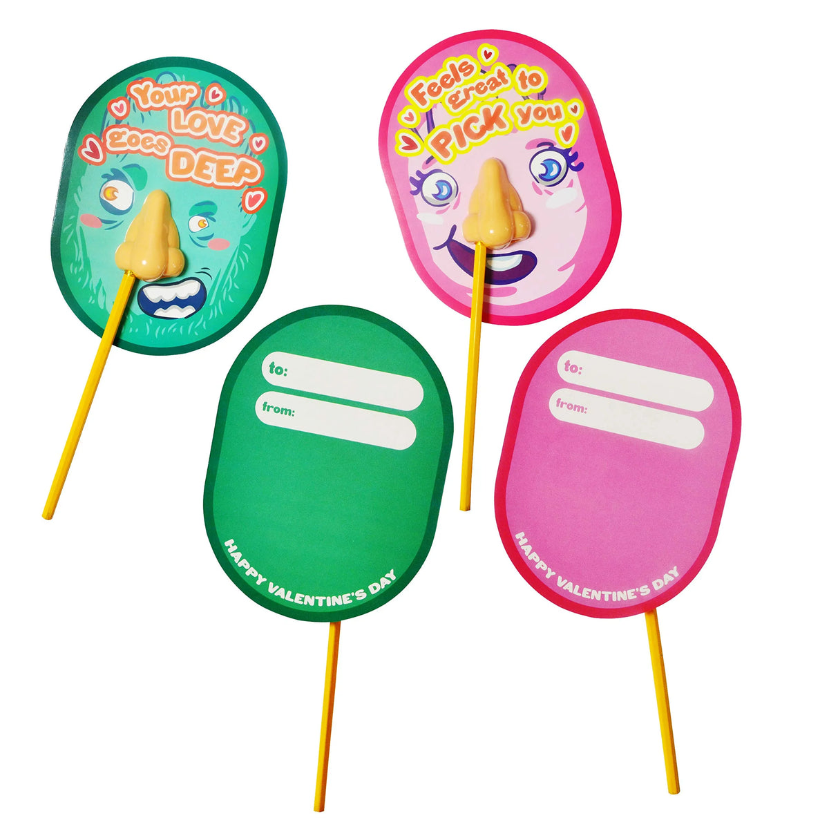 28Pcs 'I Pick Your Nose' Pencil Sharpener Set - Kids Valentine's Cards for Gifts