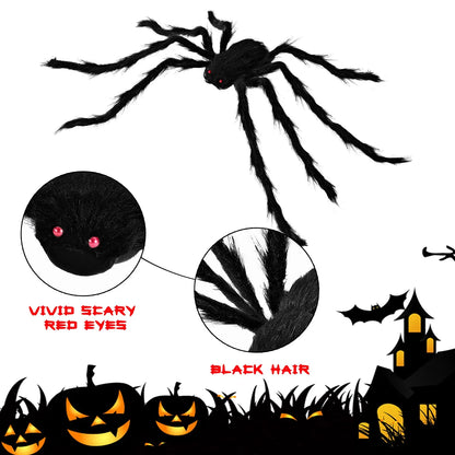 Realistic Hairy Spiders for Halloween (5-Pack)