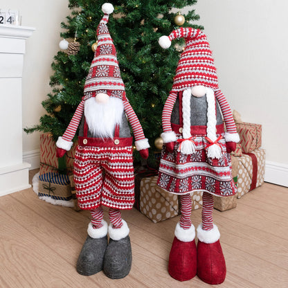 Tall Knitted Gnome Couple, 40 Inches