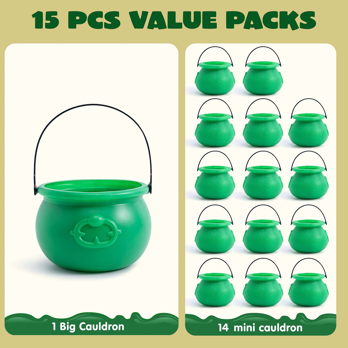 St. Patrick's Day Cauldron Kettles (1+14)