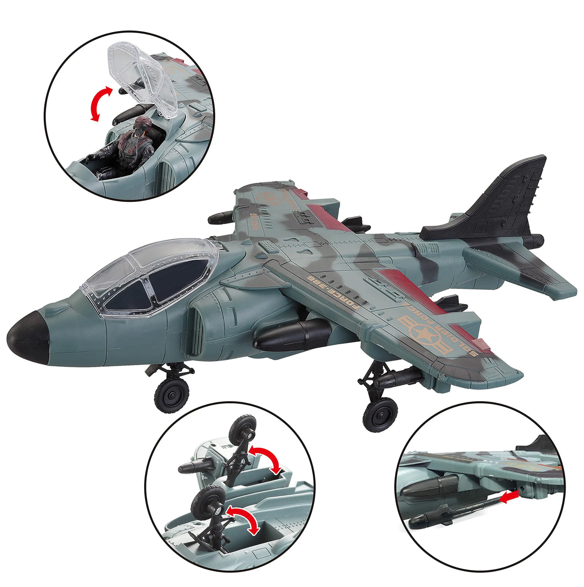 Camouflage Military Toy Set for Land and Air