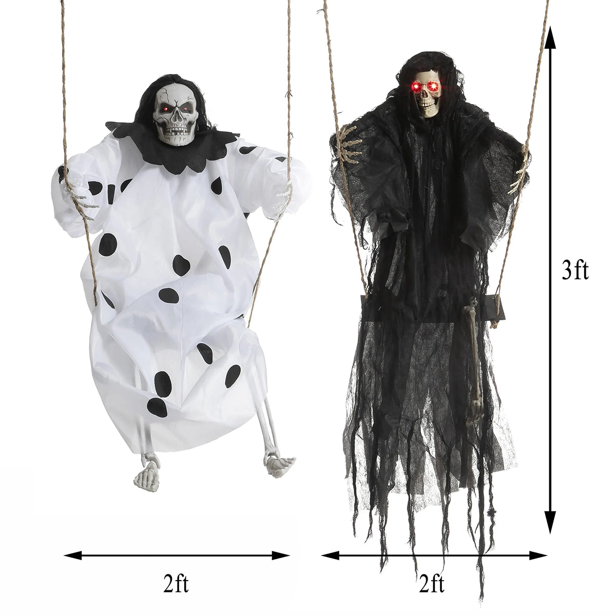 2-Pack Halloween Lighted Swinging Skeletons