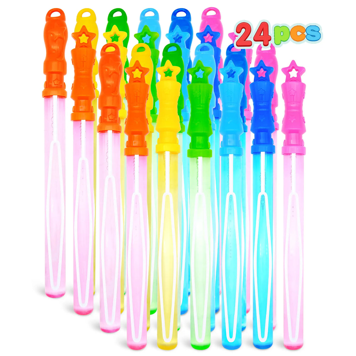 24 Bubble Wands (6 Colors)
