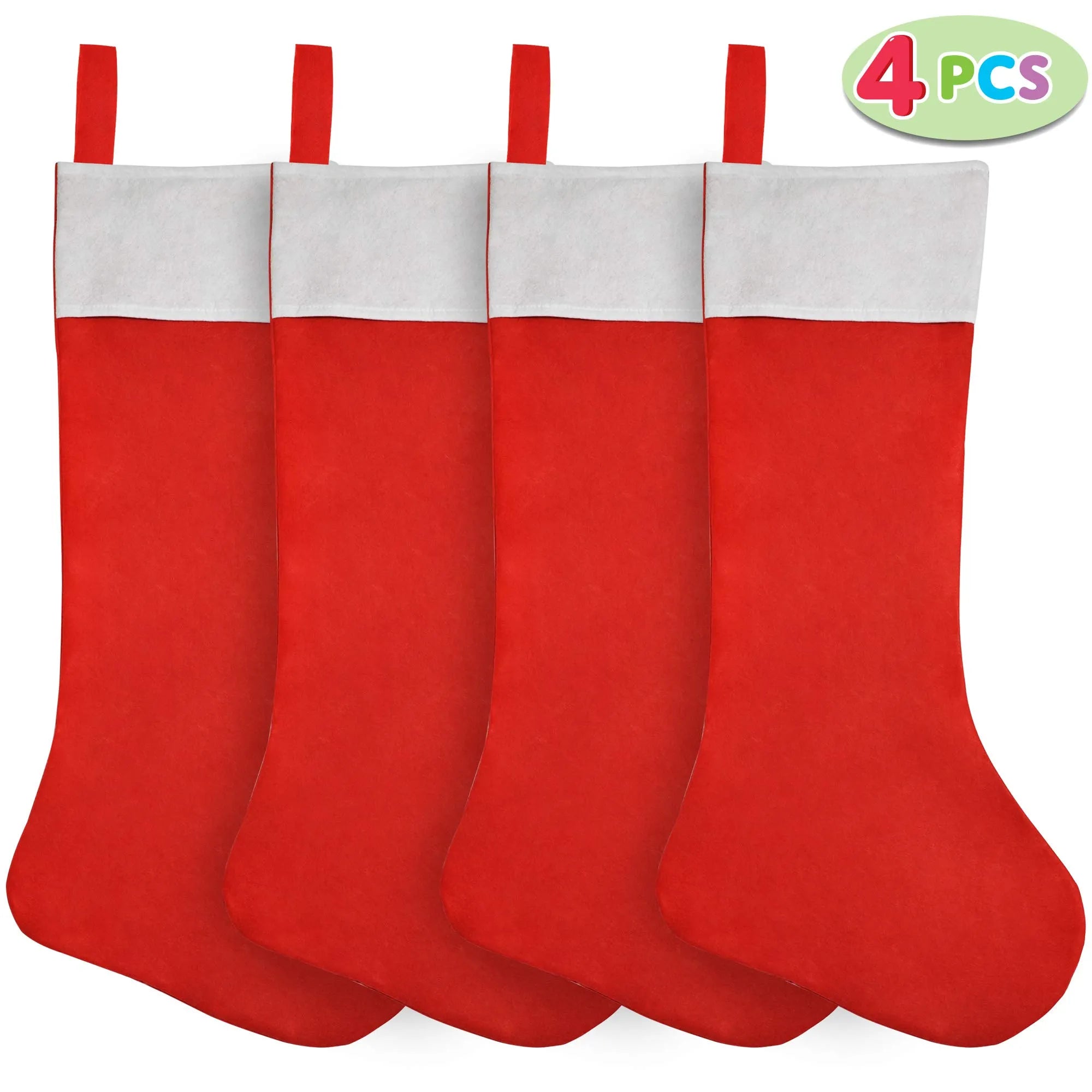 4-Piece 36-Inch Jumbo Felt Christmas Stockings