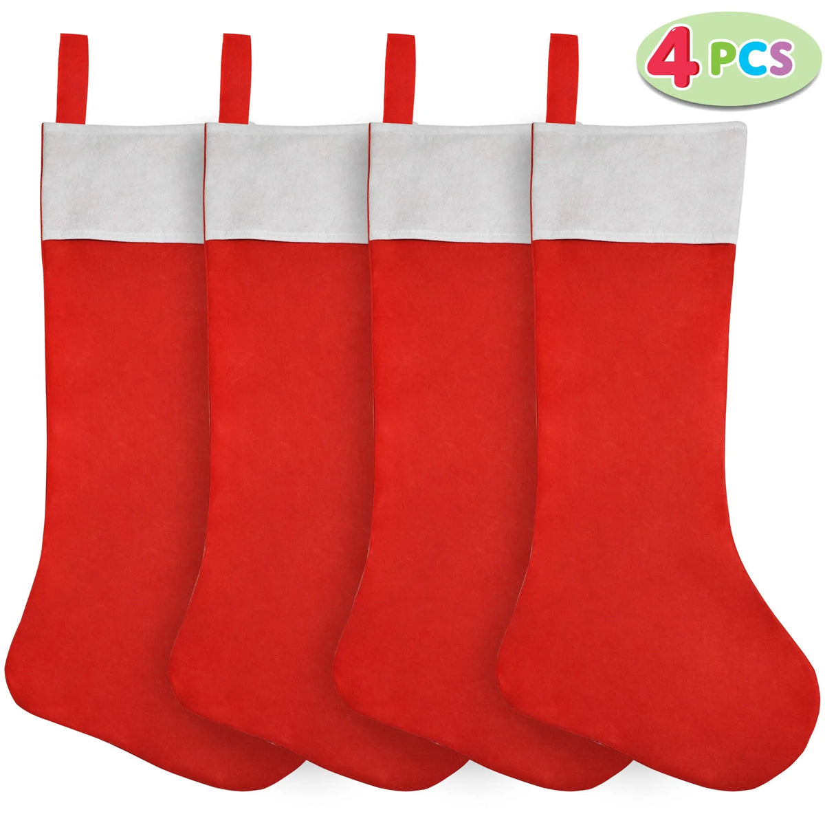 4-Piece 36-Inch Jumbo Felt Christmas Stockings