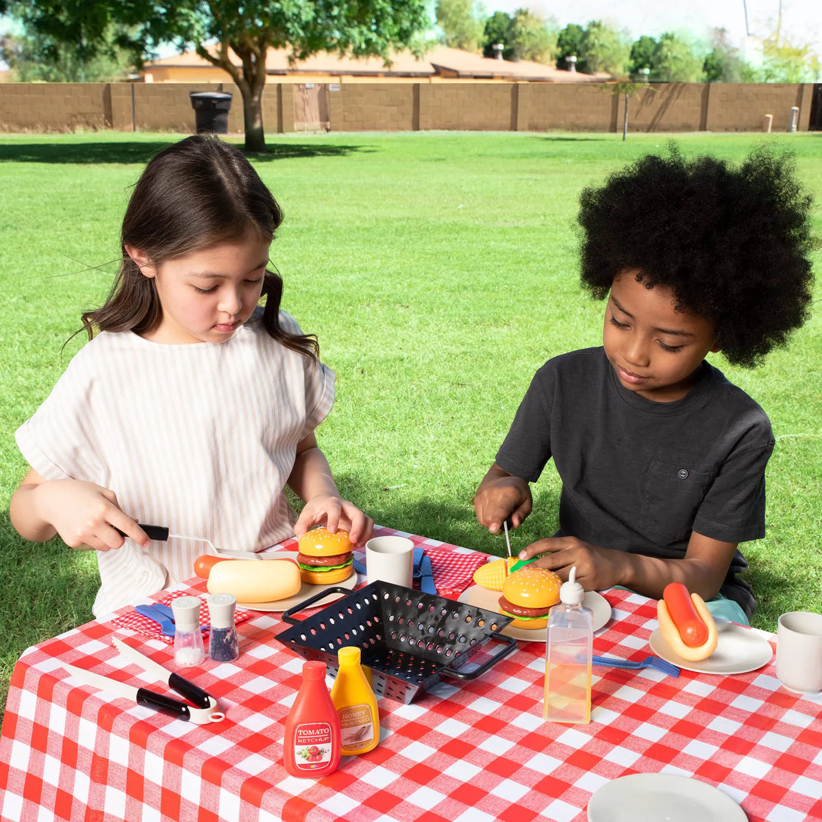 PLAY-ACT Barbecue Food & Accessories Toy Set, 27 Pieces
