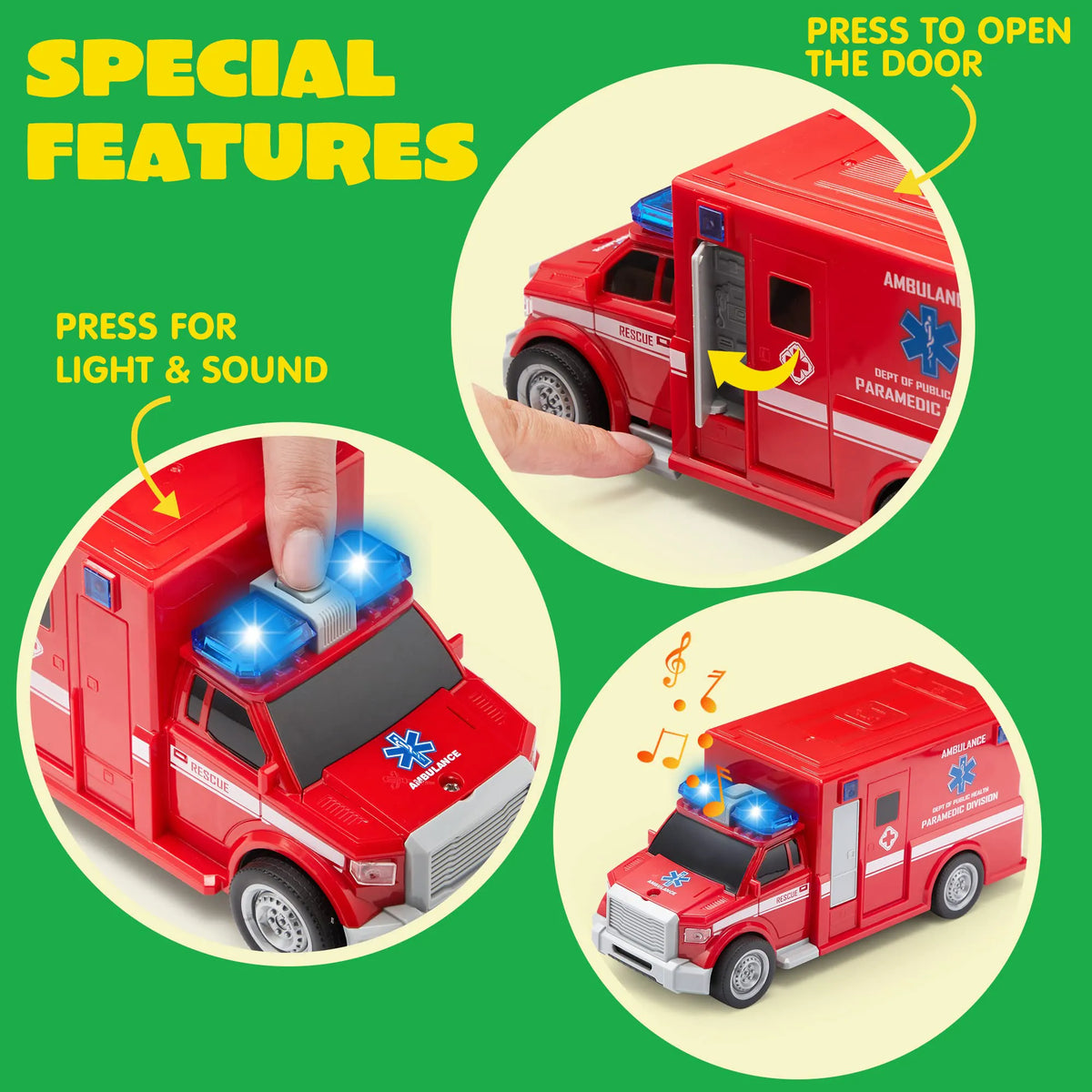 Friction Powered City Vehicle Toy Set