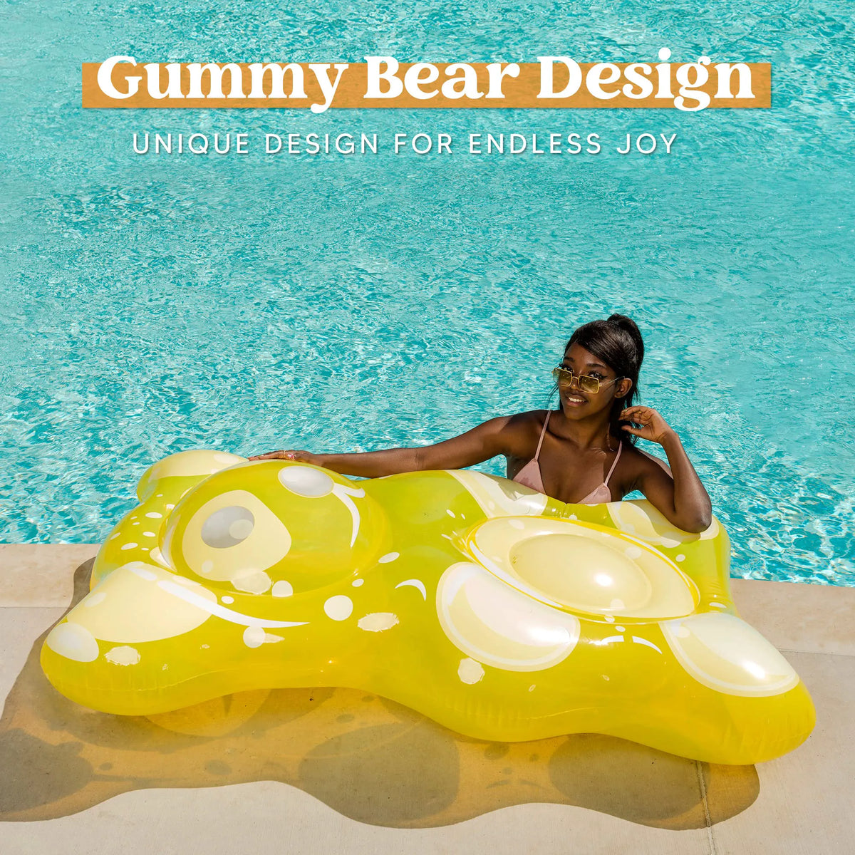 SLOOSH 60-Inch Inflatable Gummy Bear Pool Float