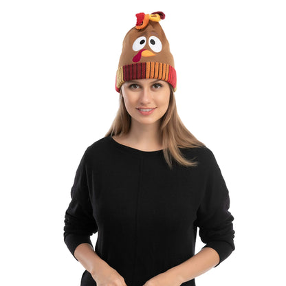 Thanksgiving Pom Pom Beanie Hats (Set of 2)