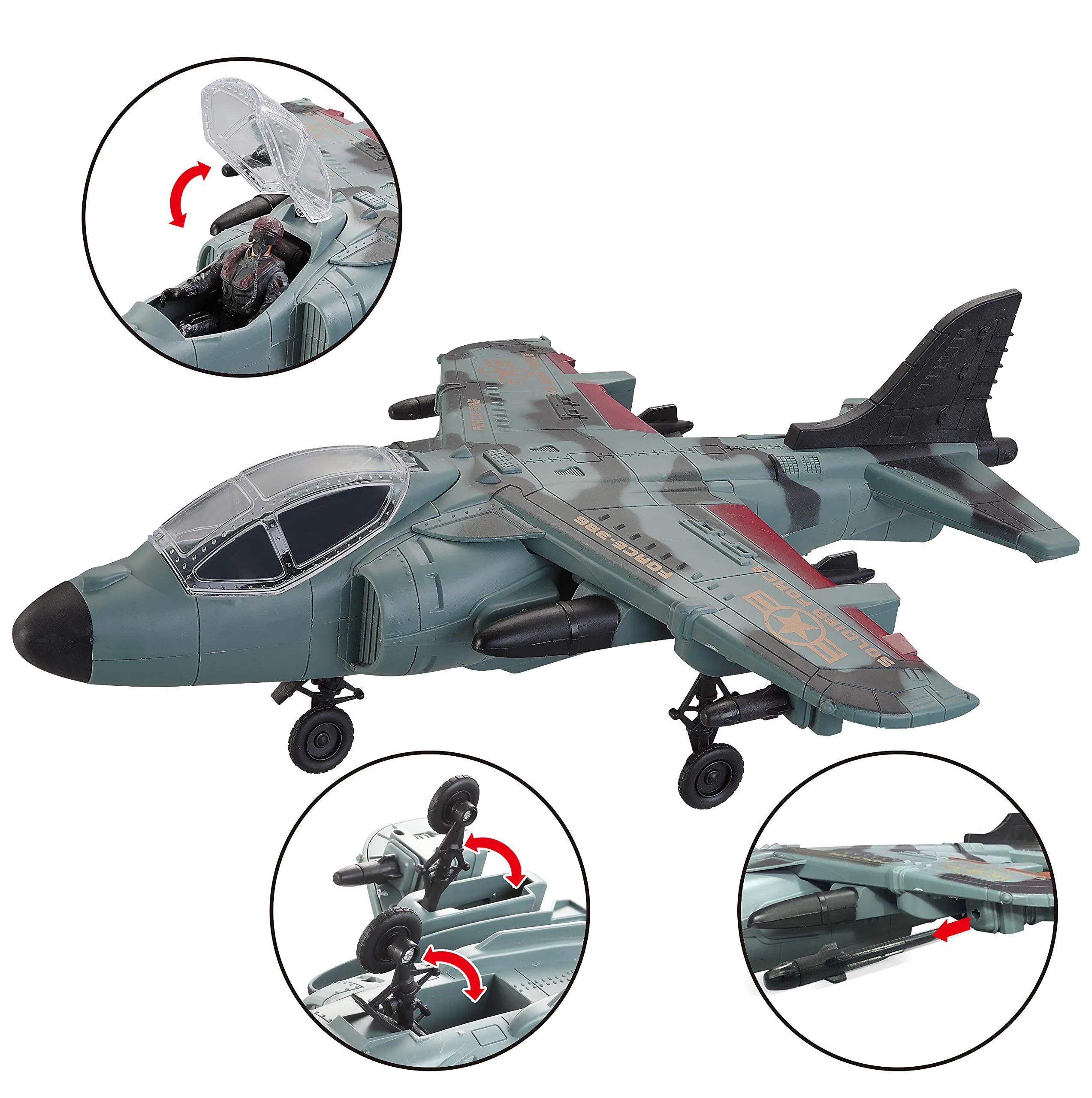 Camouflage Military Toy Set for Land and Air
