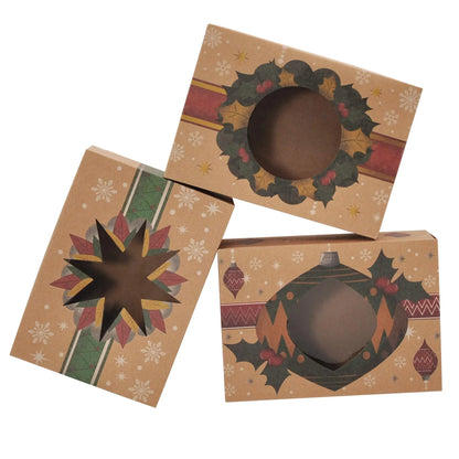 Kraft Christmas Cookie Boxes with Window, 24 Count