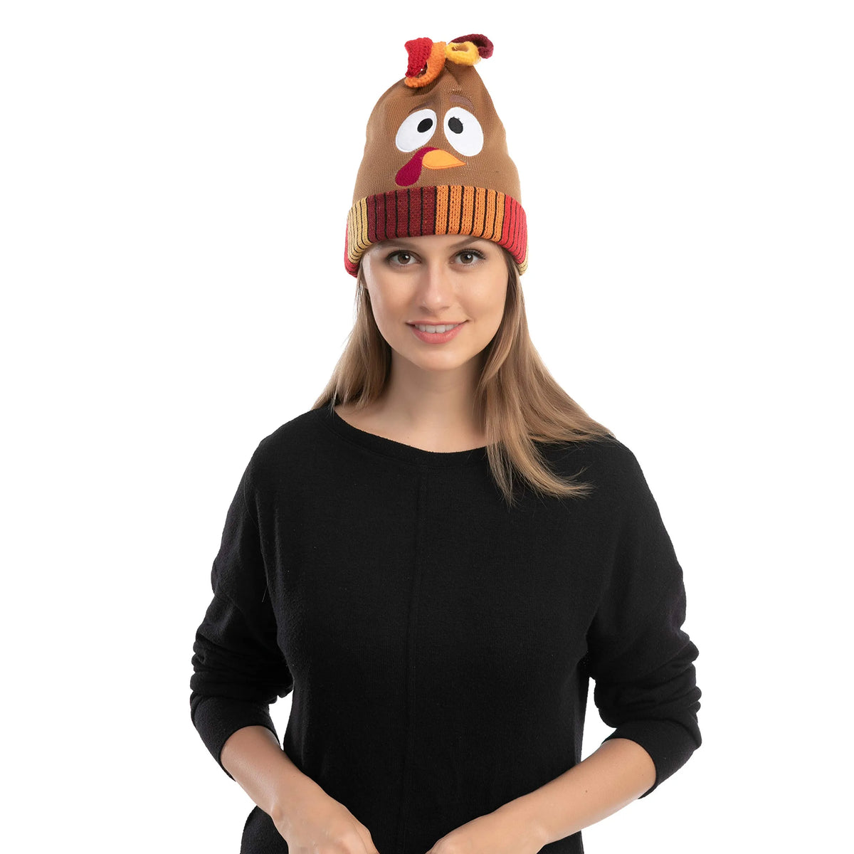 Thanksgiving Pom Pom Beanie Hats (Set of 2)