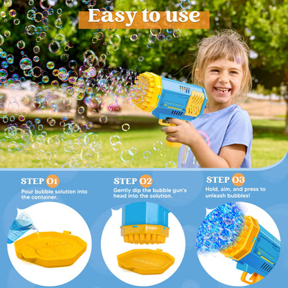 Sloosh 2-Pack Bubble Machine - Bazooka Rocket Bubble Gun Toy for Kids Ages 4-8, Adults, Party Favors, Summer, Wedding, Easter