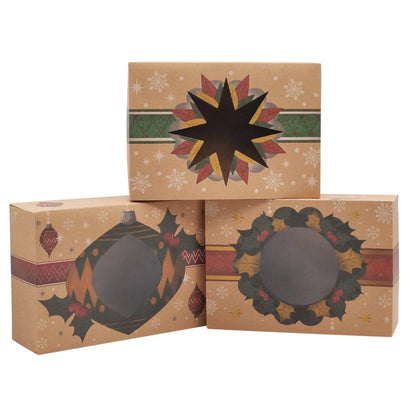 Kraft Christmas Cookie Boxes with Window, 24 Count