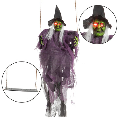 2-Pack Halloween Lighted Swinging Pumpkin & Witch