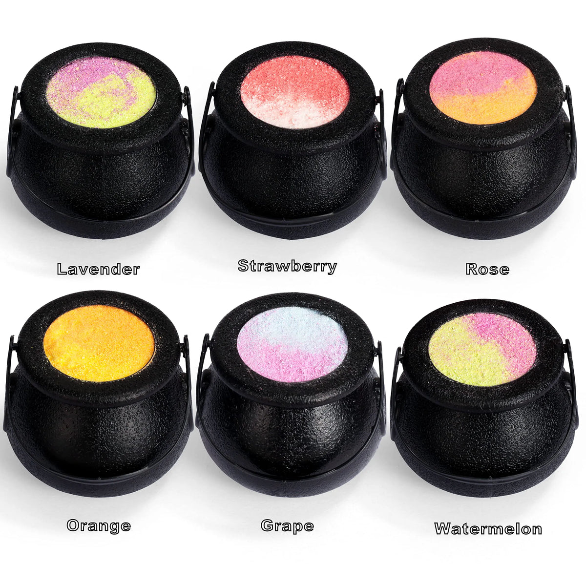 Halloween Witch Cauldron Bath Bombs (6 Pack) with Mochi Squishy