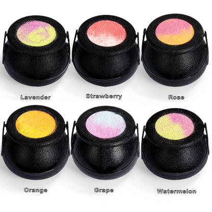 Halloween Witch Cauldron Bath Bombs (6 Pack) with Mochi Squishy
