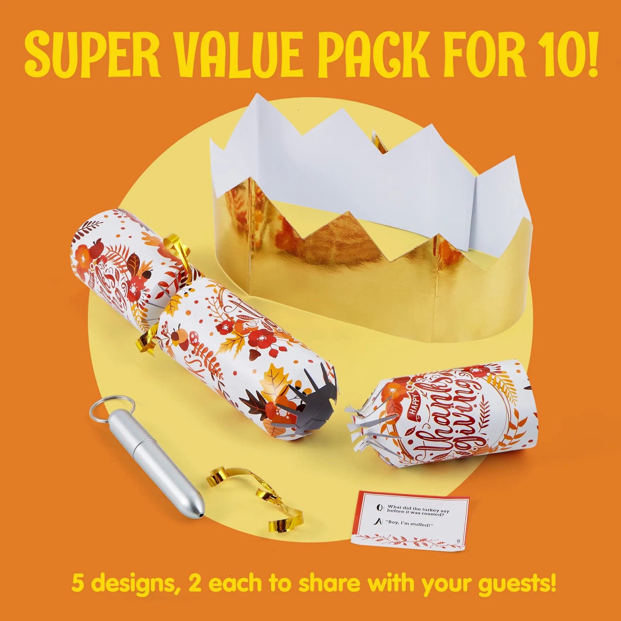 10-Piece Thanksgiving Cracker Set - Classic Design
