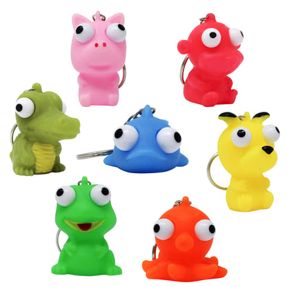 28-Pack Animal Keychains with Googly Eyes and Valentine's Day Cards for Kids