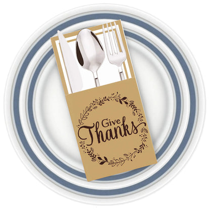Thanksgiving Turkey Cutlery Holder, 36-Piece Set