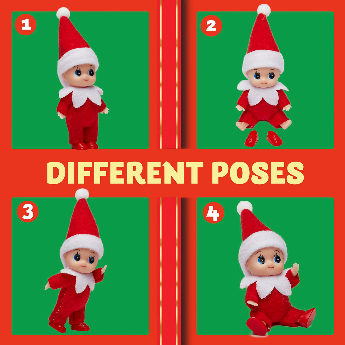 2 Red Tiny Christmas Dolls
