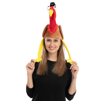 2-Pack Turkey Gobbler Hats for Thanksgiving