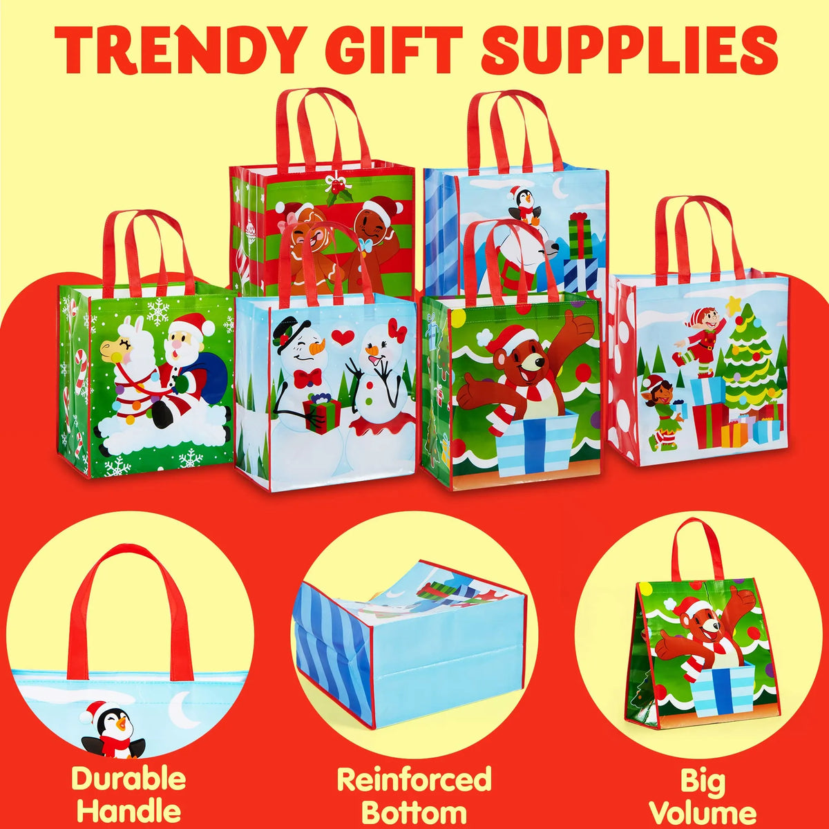 Tote Bags, 6 Designs, 12 Pieces