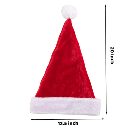 Premium Santa Hats for Christmas, 12-Pack